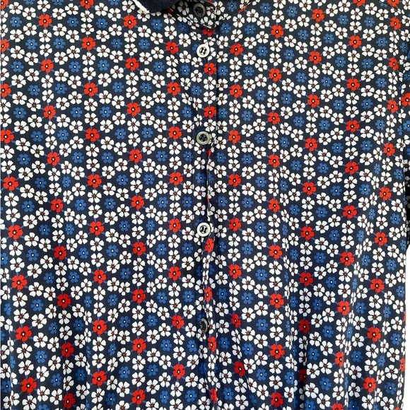 Paul & Joe SISTER Navy Red White Floral Button-Front Dress - Picture 6 of 12